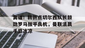 九游娱乐app官网-离谱！转折点切尔西队长鼓劲罗马扳平良机，曼联清晨手感冰凉的简单介绍